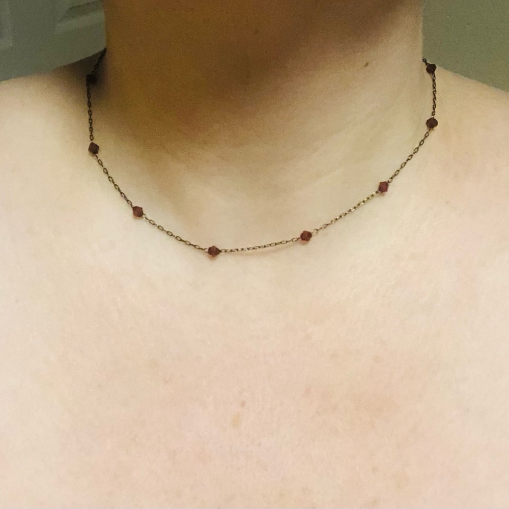 The original 90’s necklace.             Elegant Red Beaded Necklace